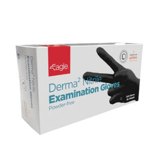 Eagle Protect Derma2 Nitrile Examination Gloves, Black, 3mil, Large (200 / pack) Quality Wholesale