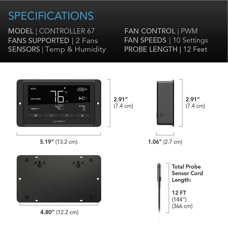 AC Infinity BLUETOOTH Smart Digital Fan Controller 67 AC Infinity